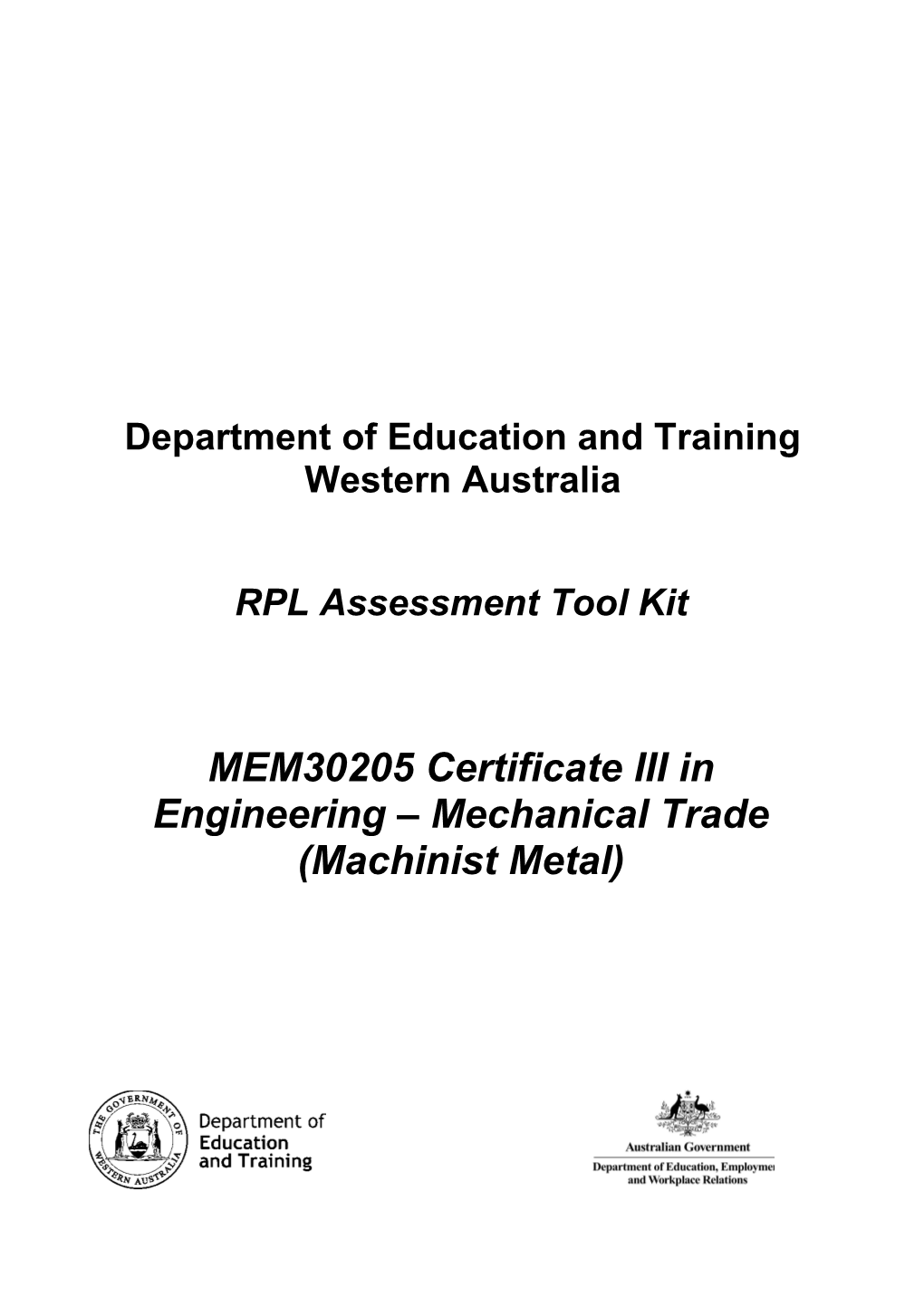 Department of Education and Training Western Australia