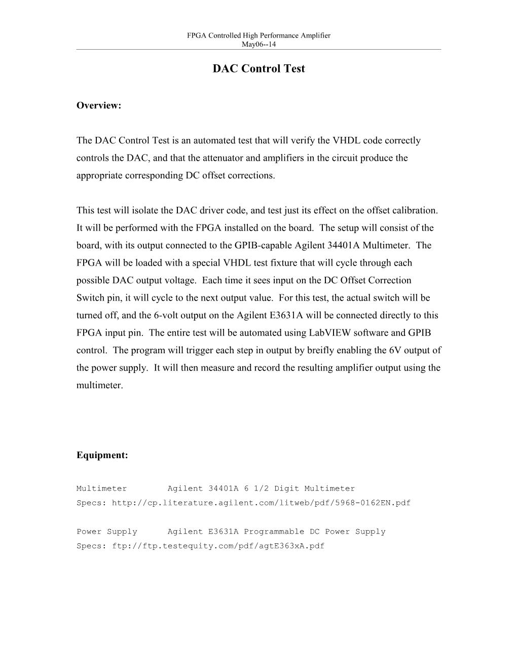 DAC Control Test