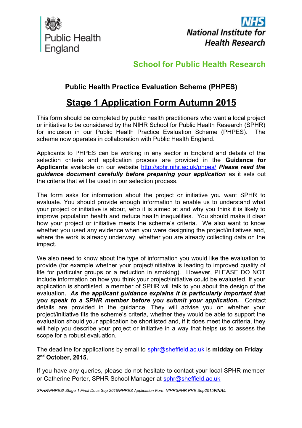 Public Health Practice Evaluation Scheme (PHPES)