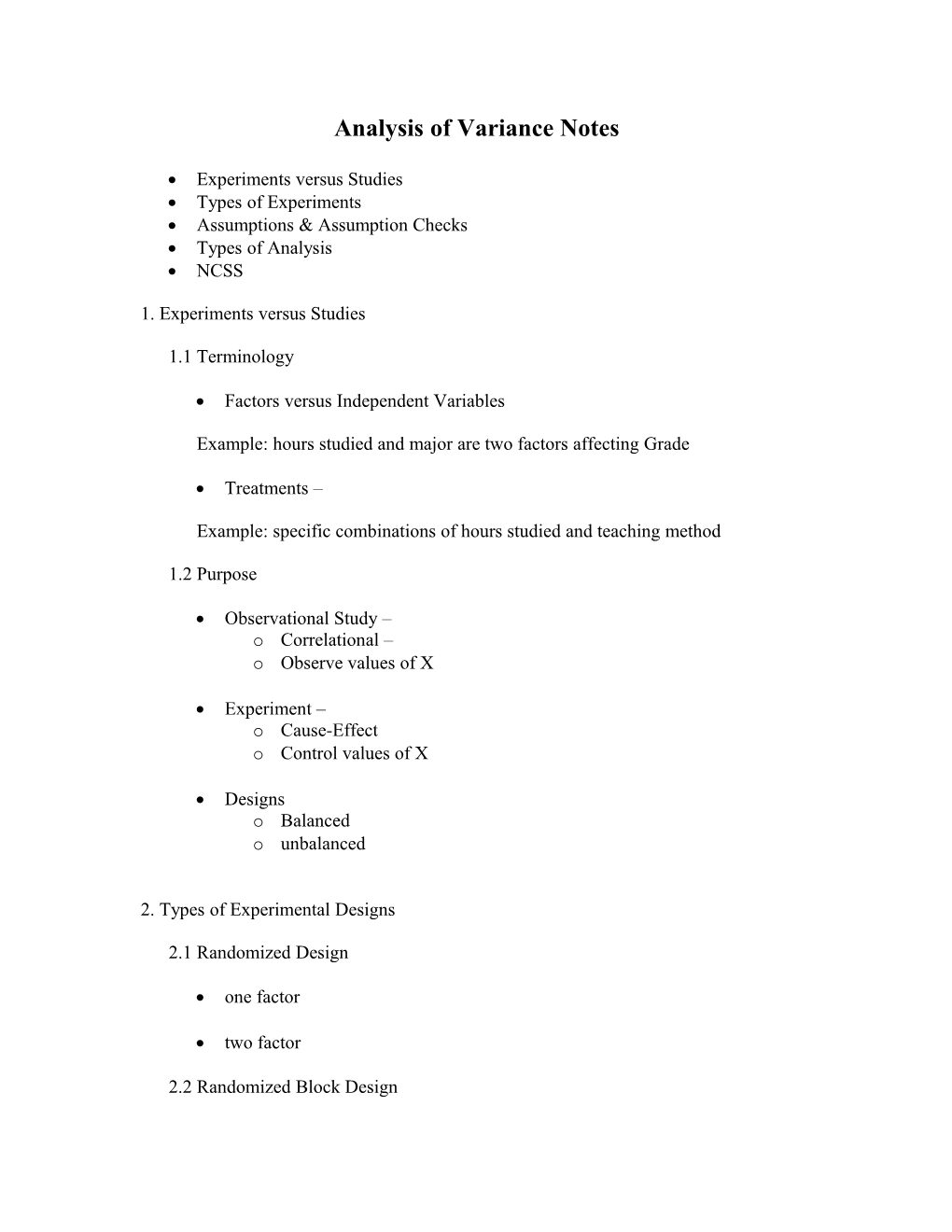 Simple Linear Regression Notes