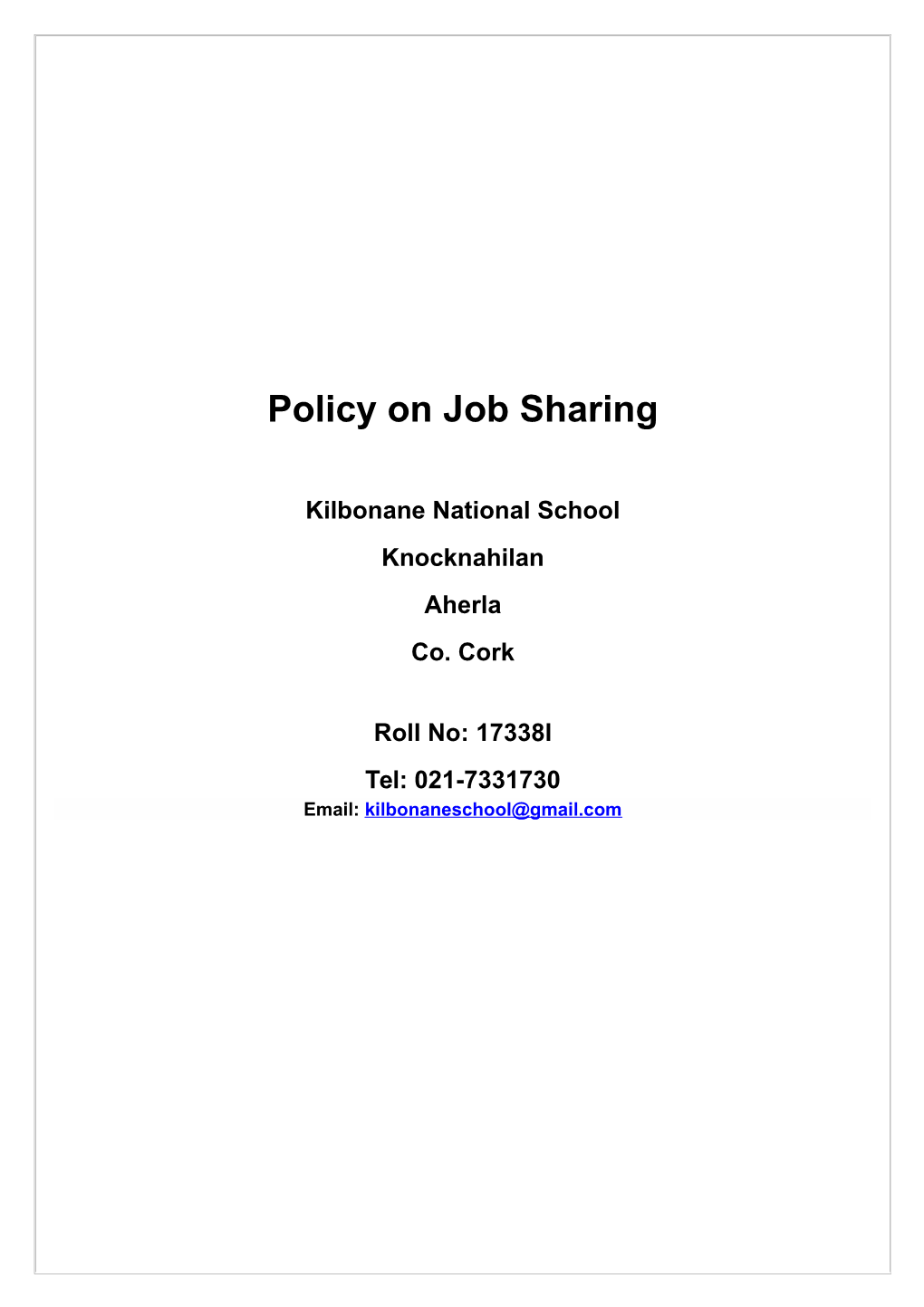 Job Sharing Policy