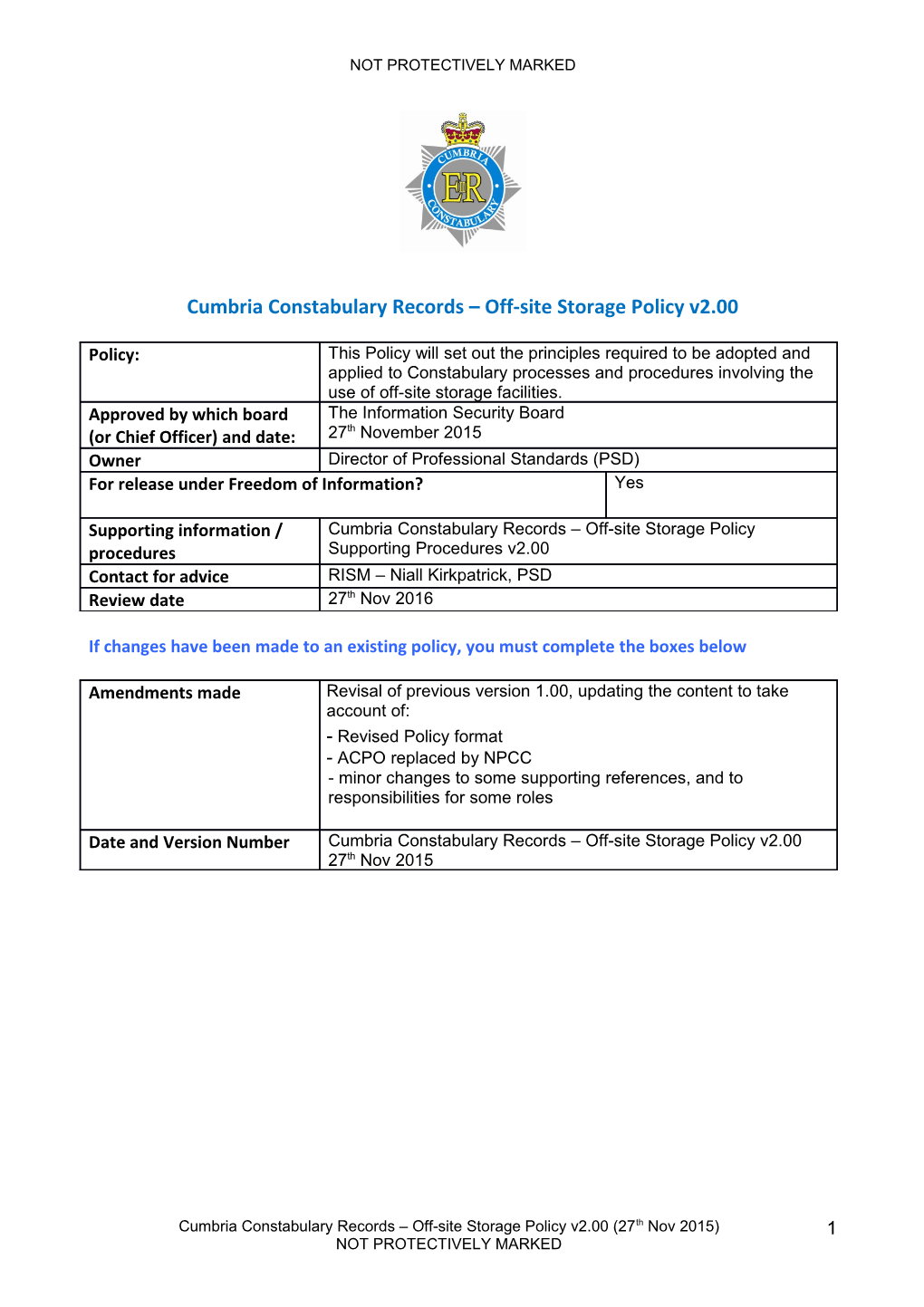 Off-Site Storage Policy 2015 (V2)