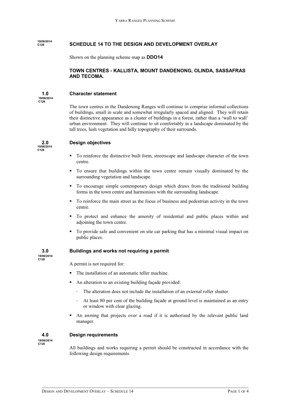 Yarra Ranges Planning Scheme s1