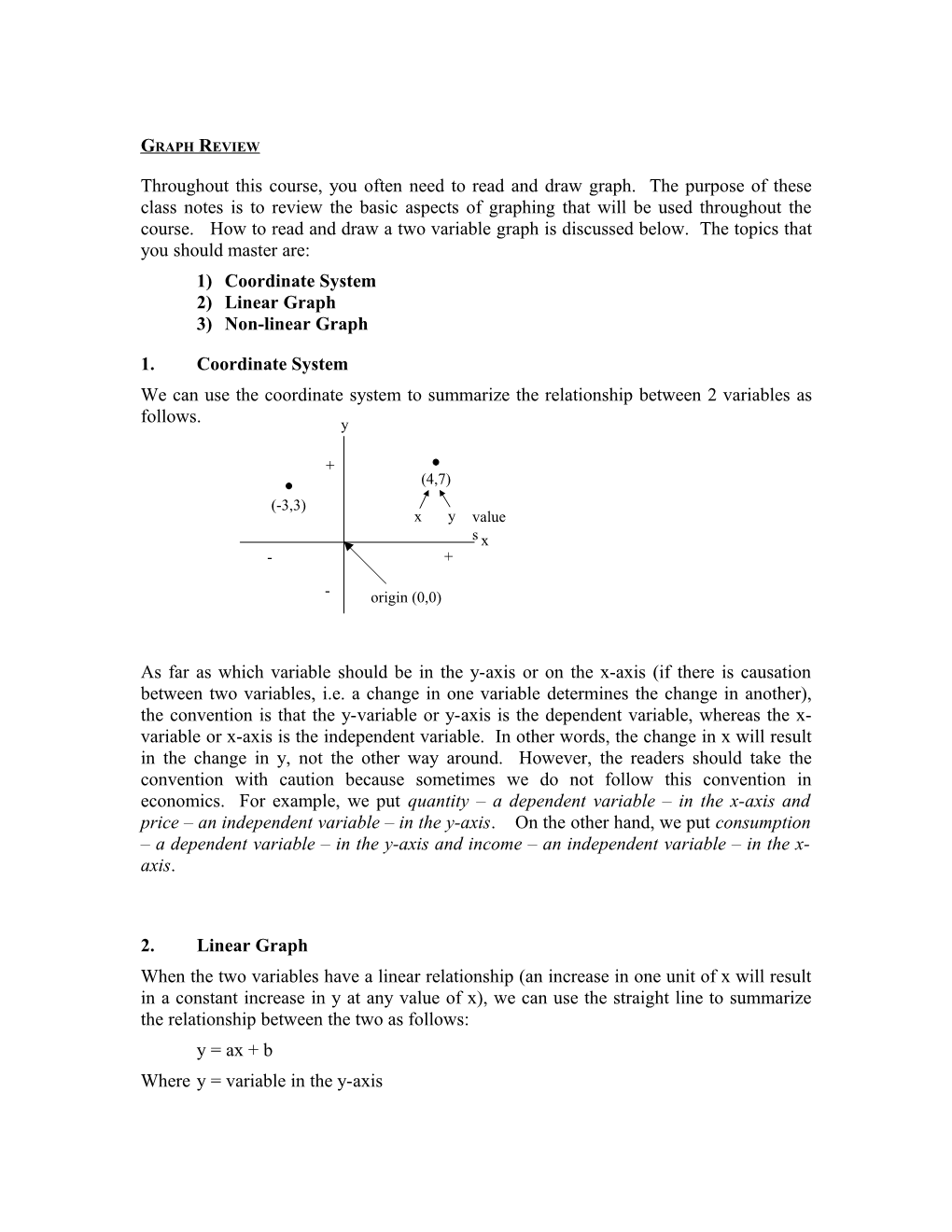 1) Coordinate System