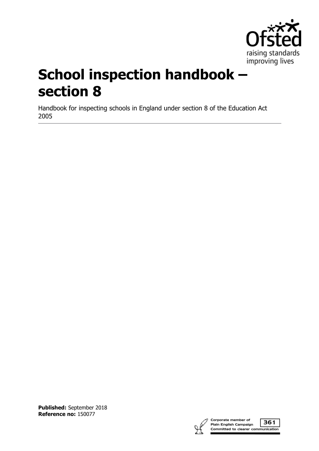 School Inspection Handbook Section 8