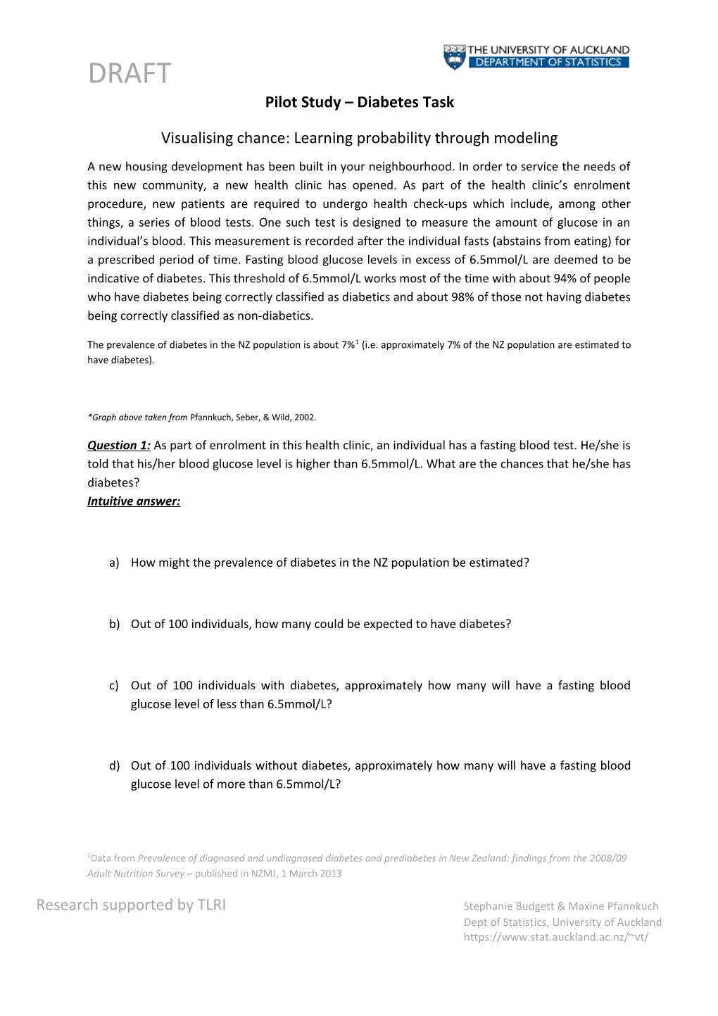 Pilot Study Diabetes Task