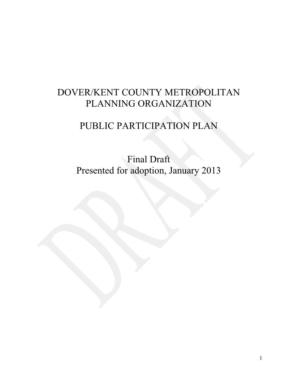 Dover/Kent County Metropolitan Planning Organization