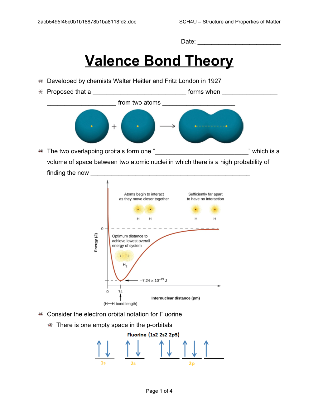 16 - Valence Bond Theory SCH4U Structure and Properties of Matter