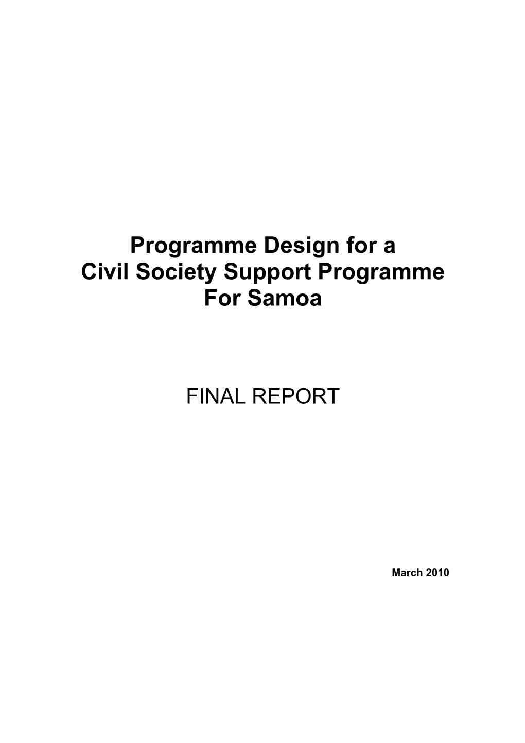 Civil Society Support Programme