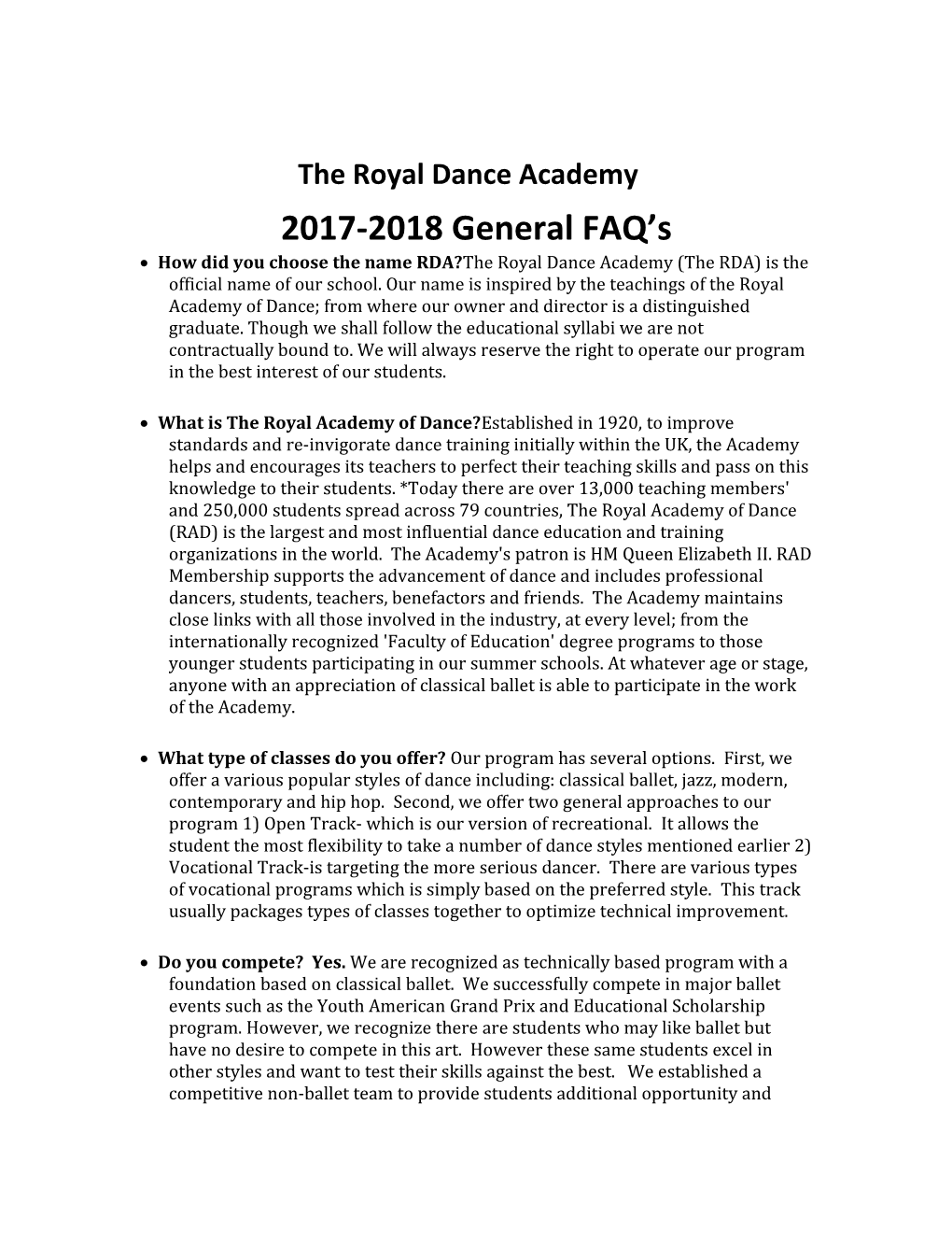 The Royal Dance Academy