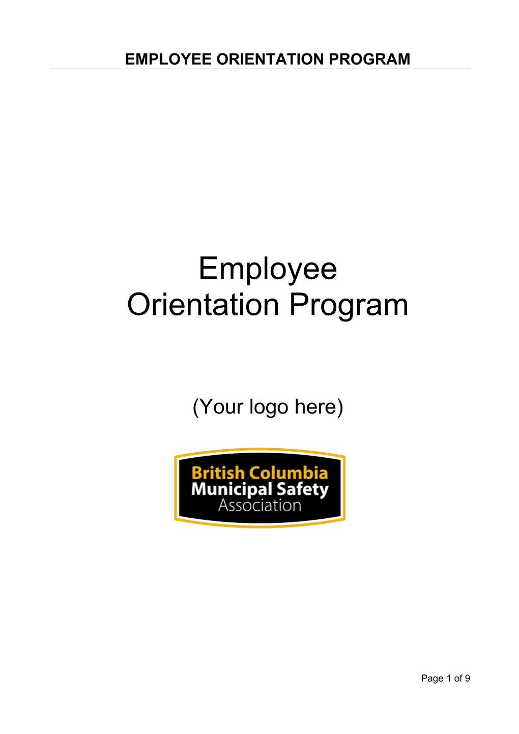 New Employee Orientation Program