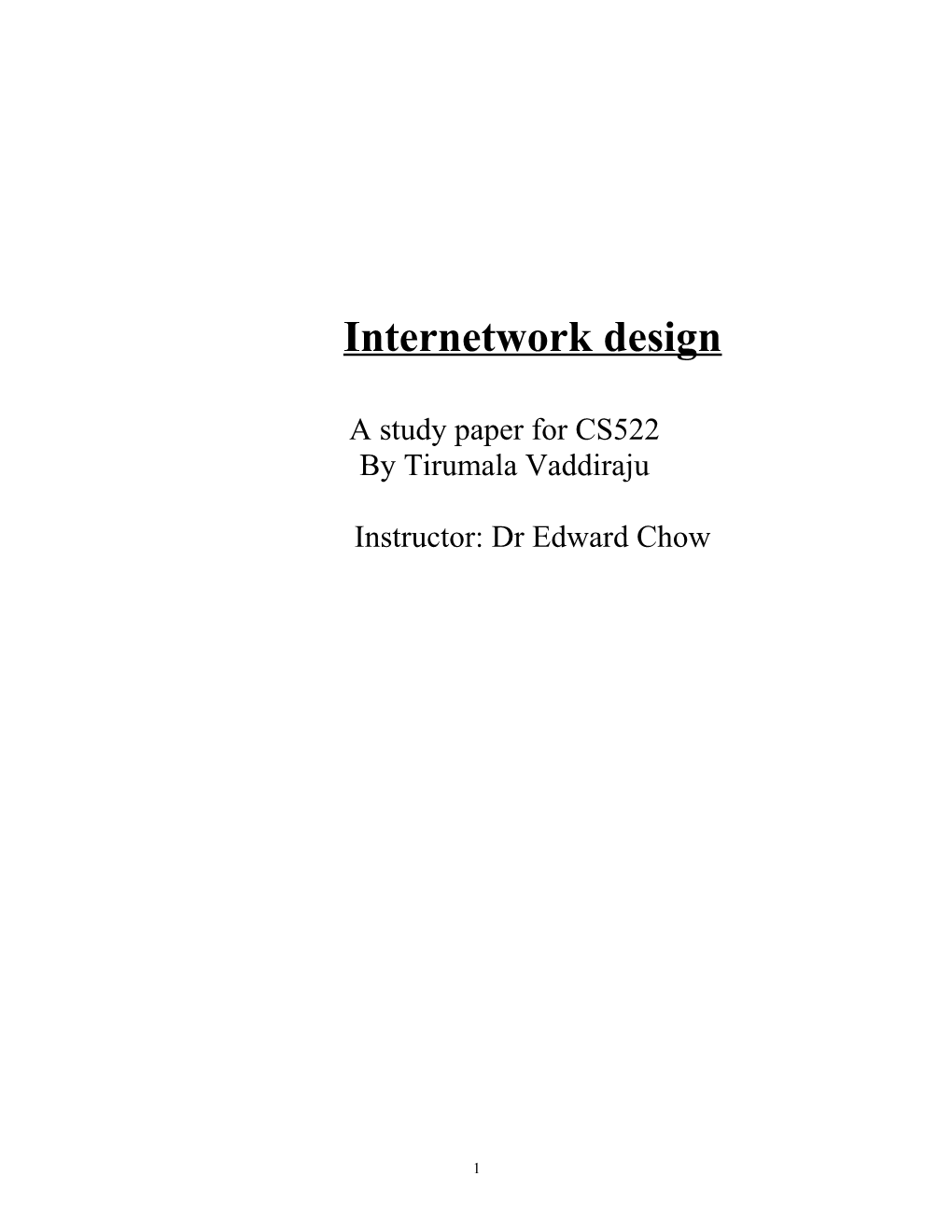 Internetwork Design