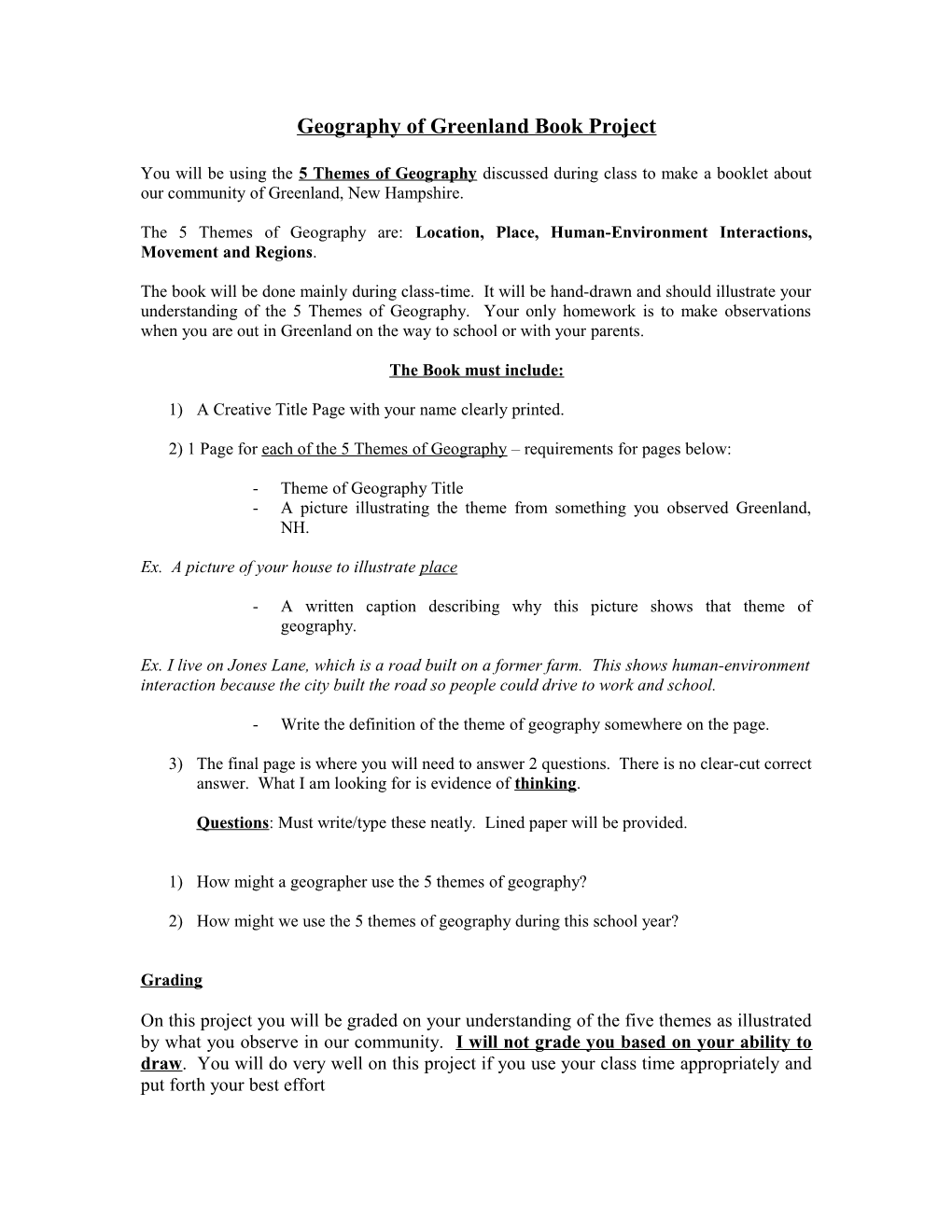 Geography of Greenland Book Project