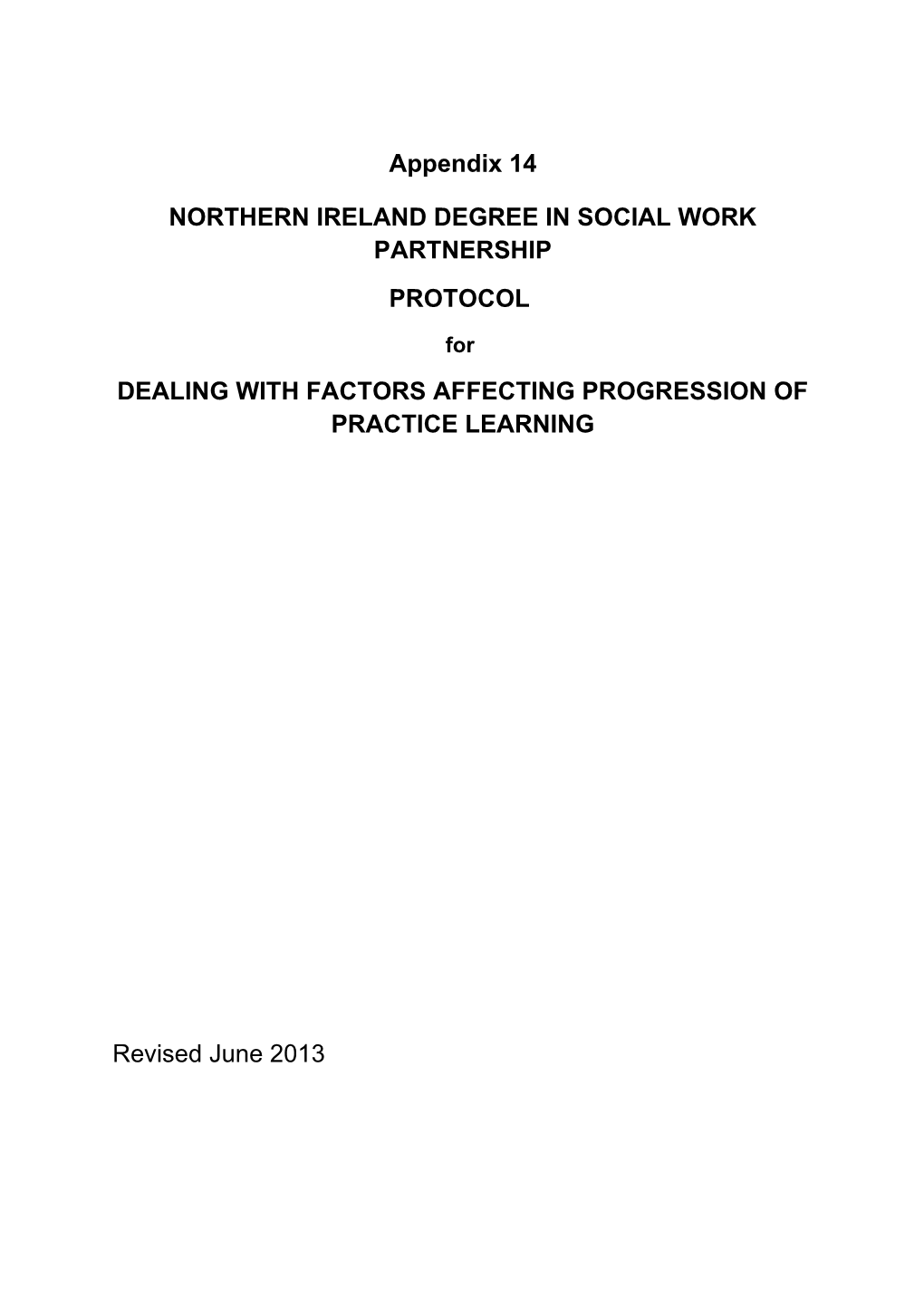Northern Ireland Degree in Social Work Partnership