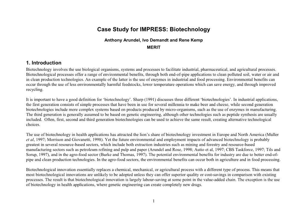 Biotechnology, Environment, and Socio-Economic Impacts