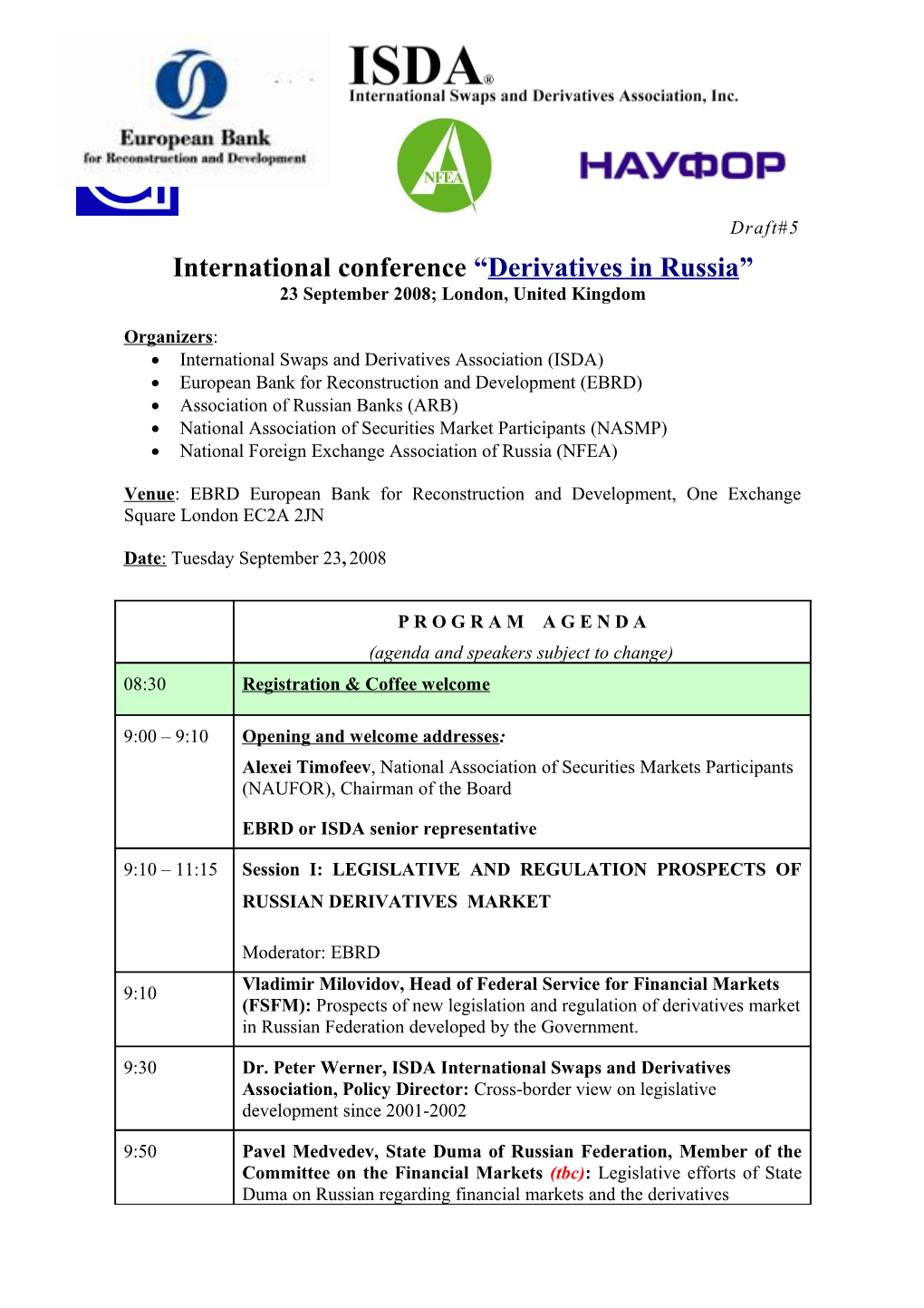 International Conference Derivatives in Russia