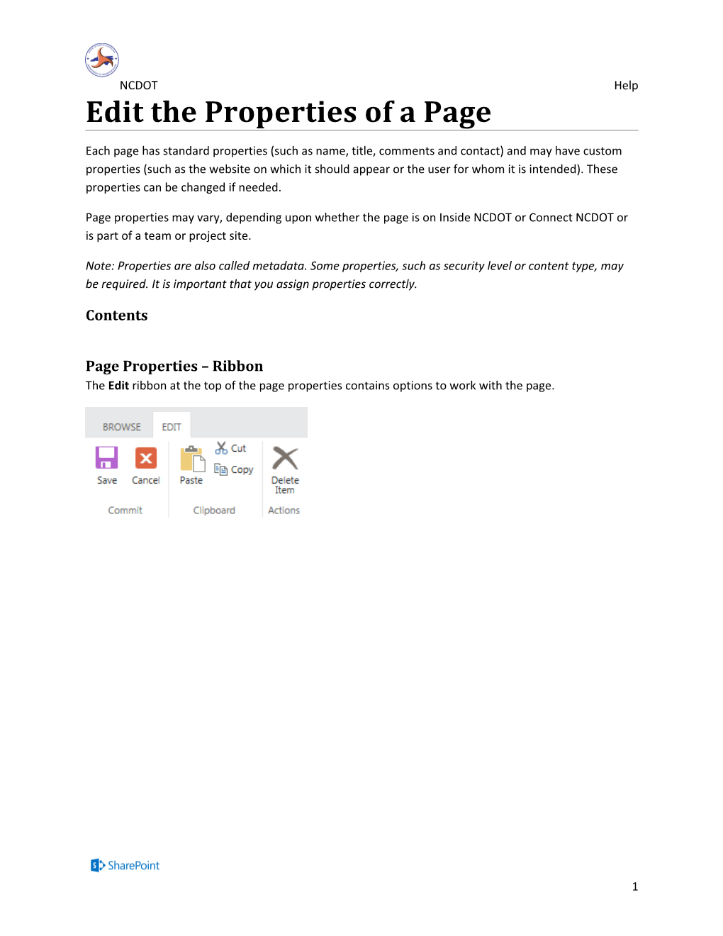 Edit the Properties of a Page (D)