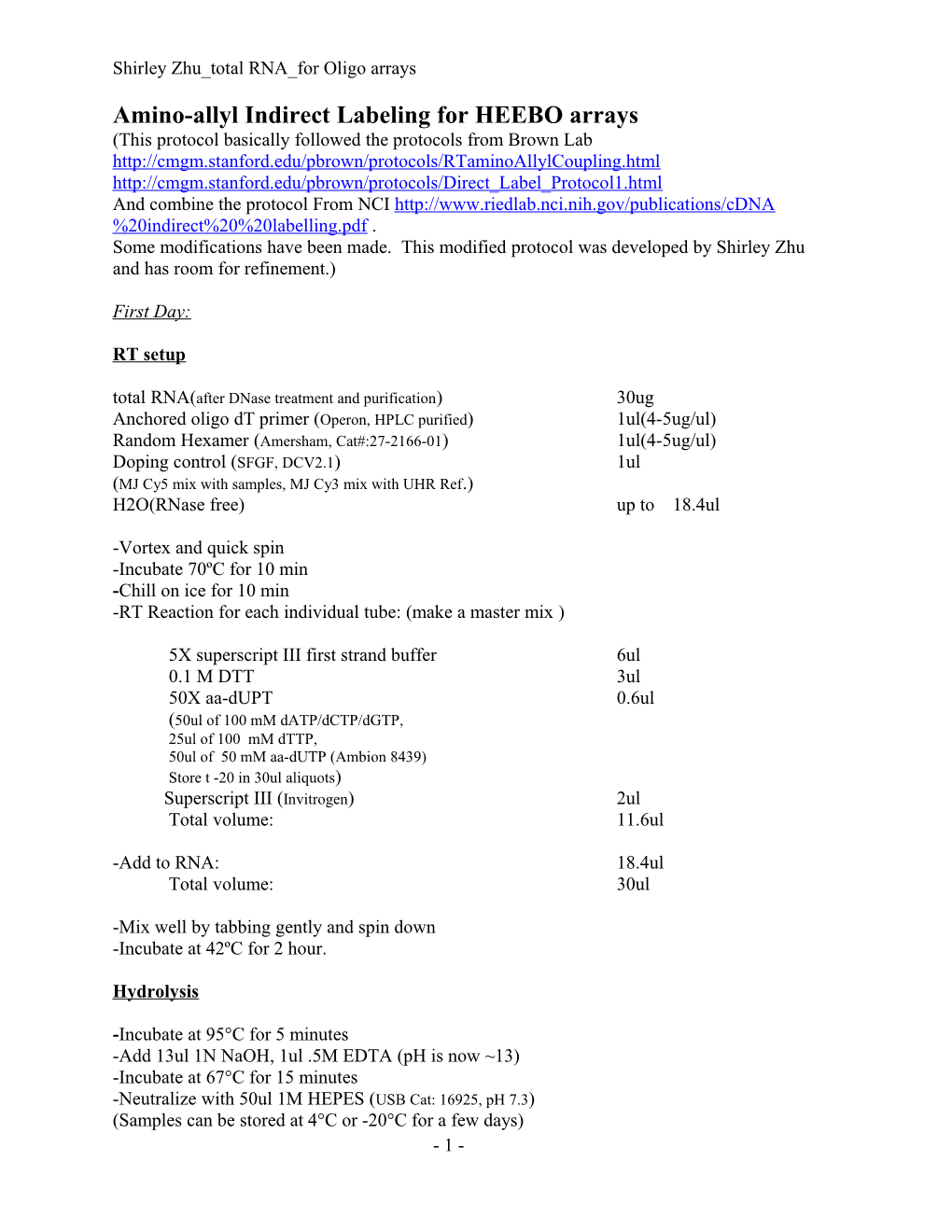 Total RNA Isolation and Purification for Cdna Microarray