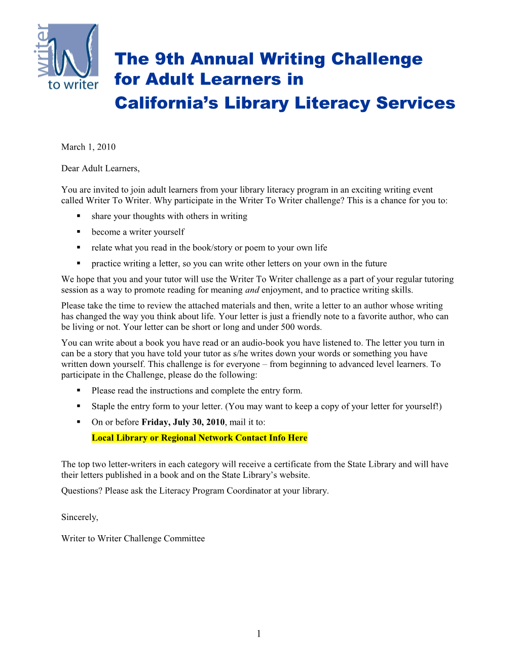 California S Library Literacy Services