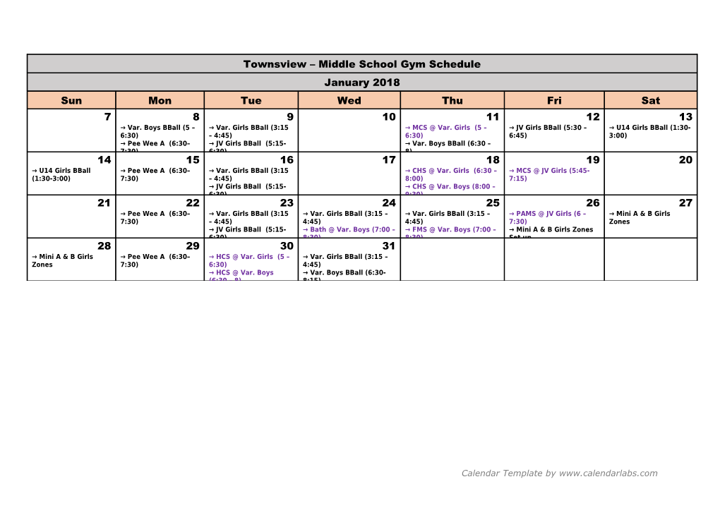 2017-18 Monthly School Calendar - Calendarlabs.Com