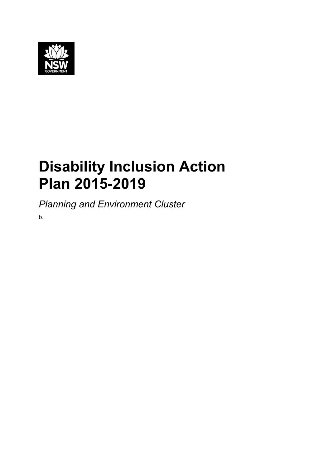 Disability Inclusion Action Plan 2015-2019