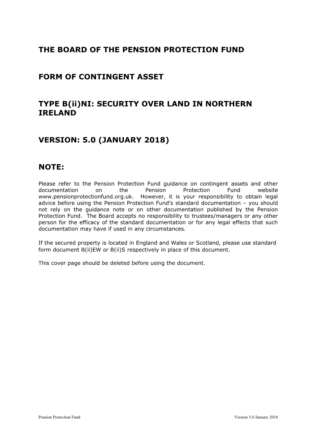 Form of Type B(Ii)EW Contingent Asset - Security Over Real Estate (England and Wales)