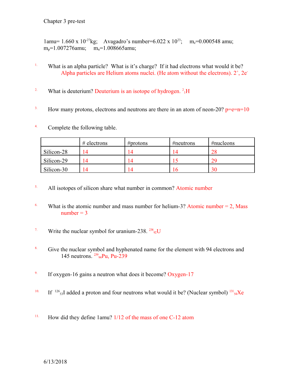 Chapter 3 Pre-Test