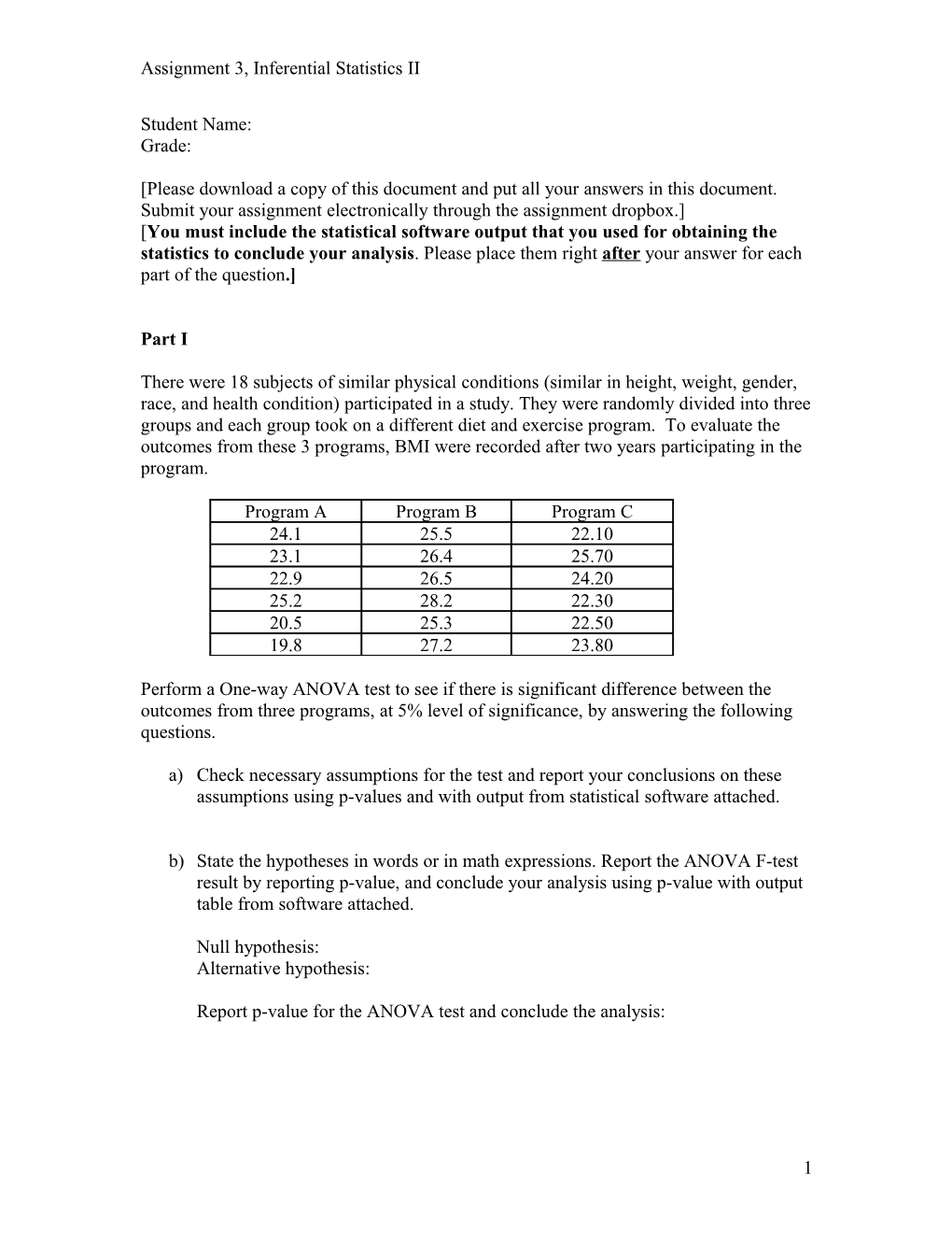 MPH Biostatistics, Exam II