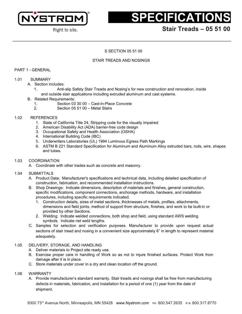 Nystrom STN Spec