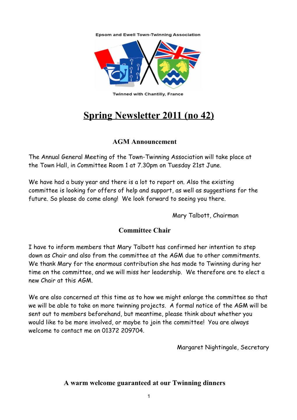 Spring Newsletter 2011 (No 42)