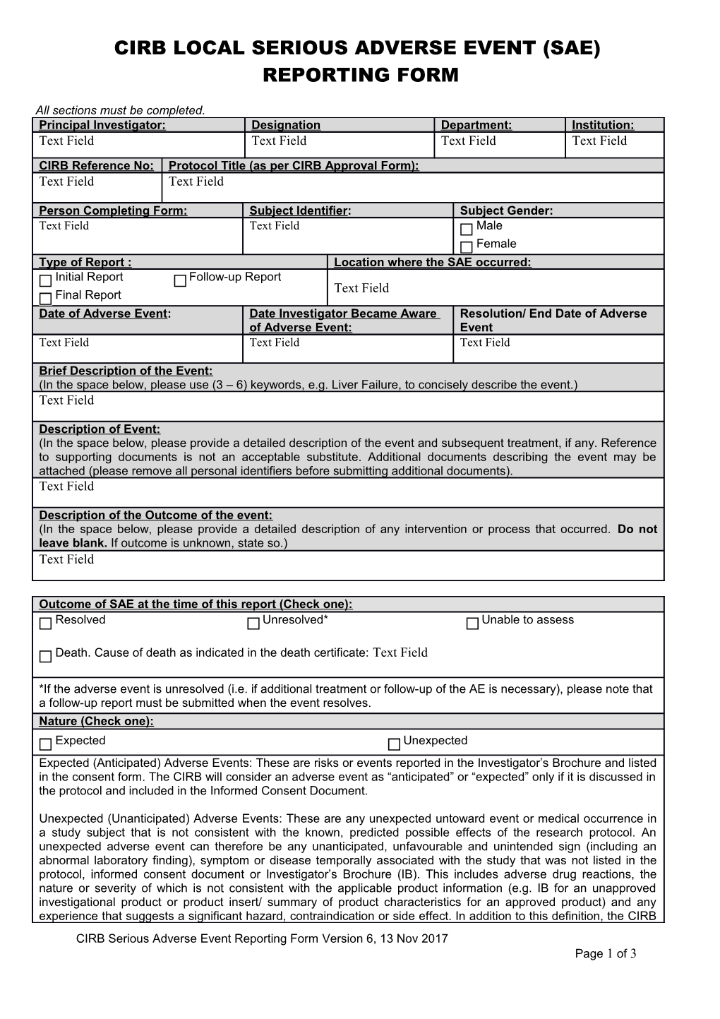 CIRB LSAE Form