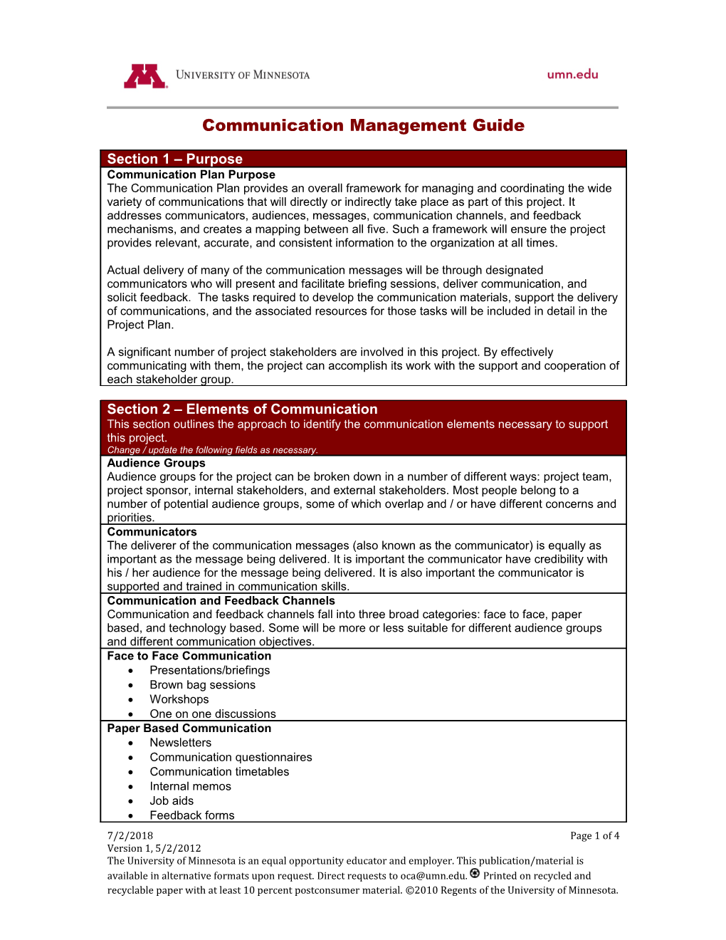 Communication Management Guide