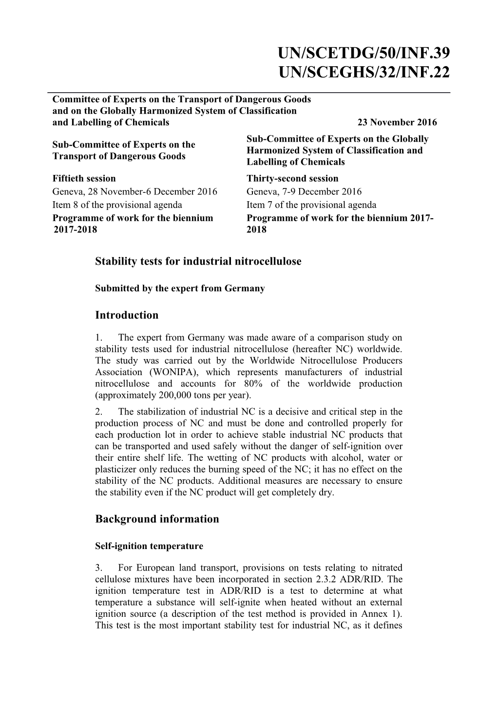 Stability Tests for Industrial Nitrocellulose