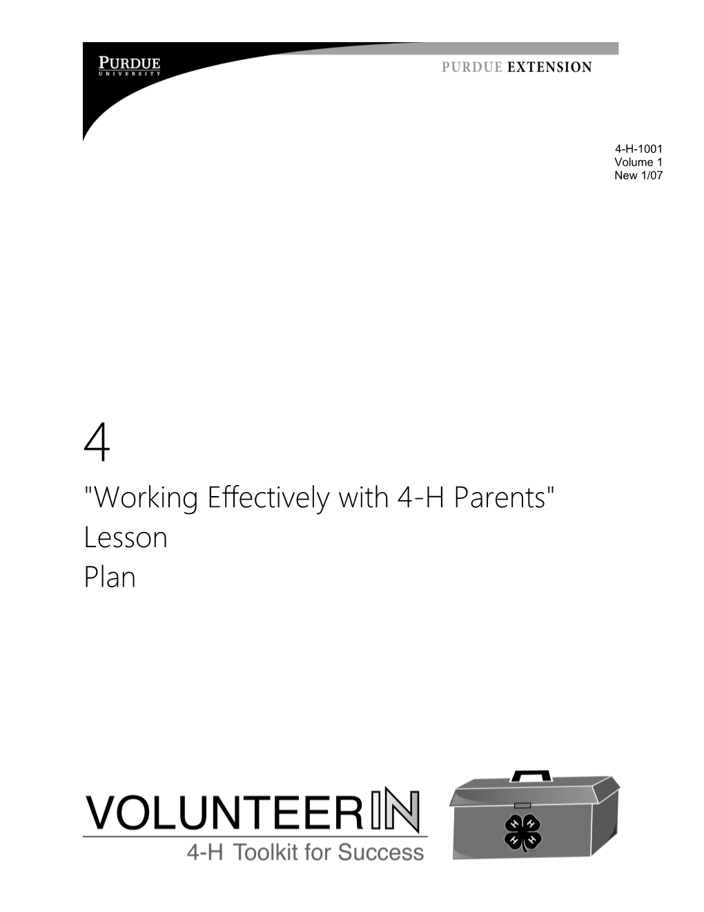 Working Effectively with 4-H Parents