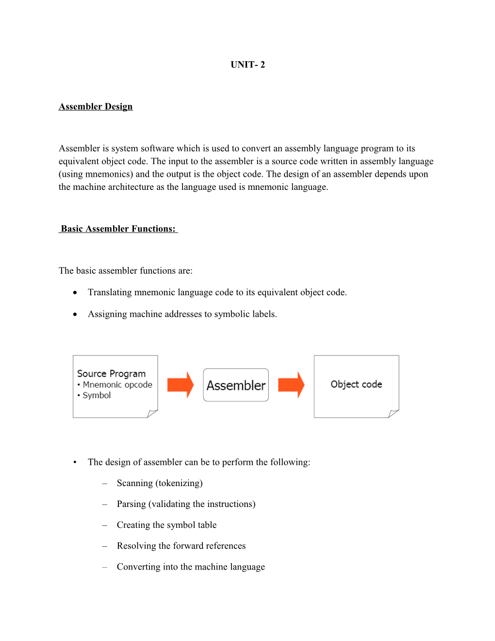 Assembler Design