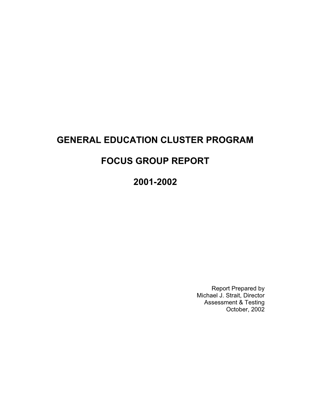 General Education Cluster Program