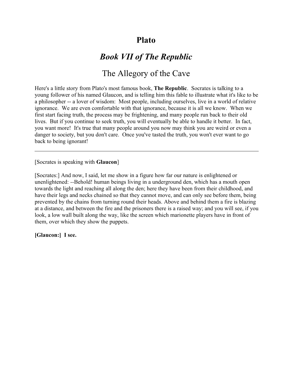 Book VII of the Republic