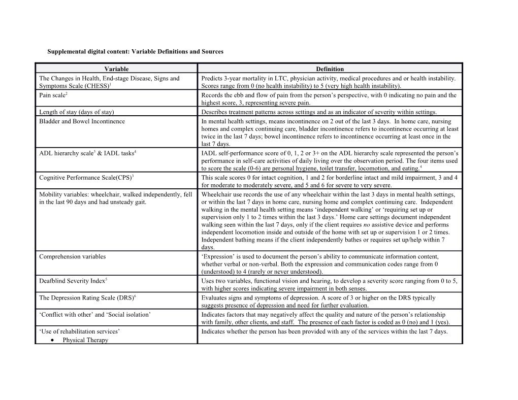 Supplemental Digital Content: Variable Definitions and Sources