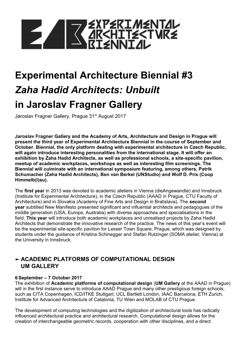 Zaha Hadid Architects: Unbuilt