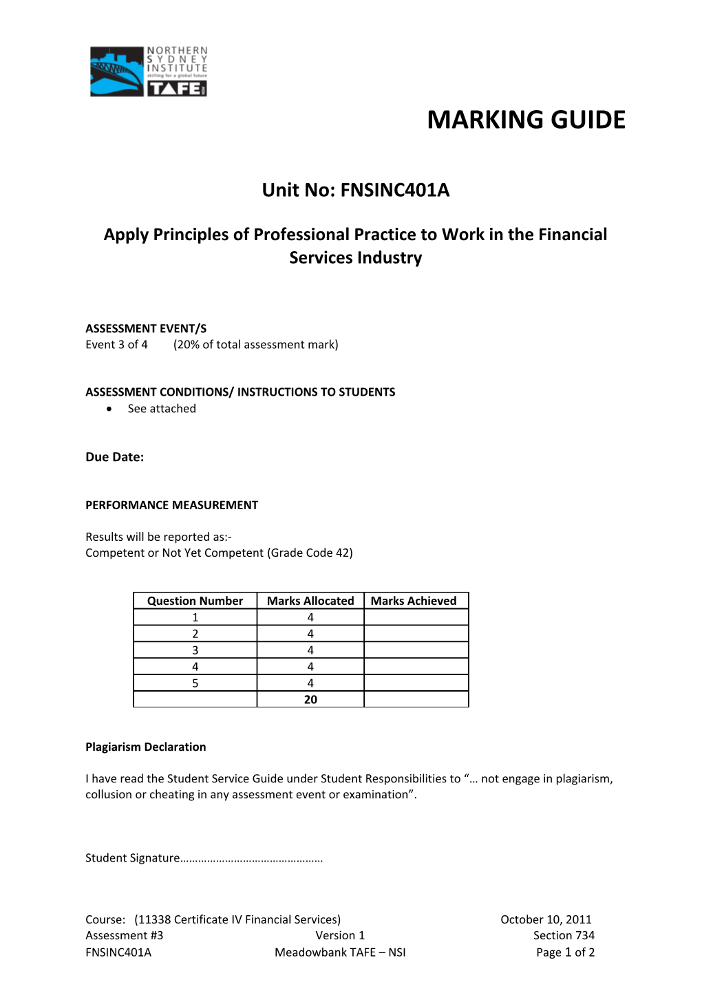 Accounting 1 (Bus 100) Class Test 1