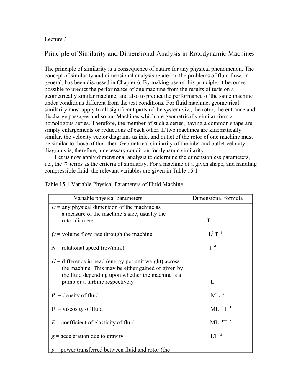 Principle of Similarity and Dimensional Analysis in Rotodynamic Machines