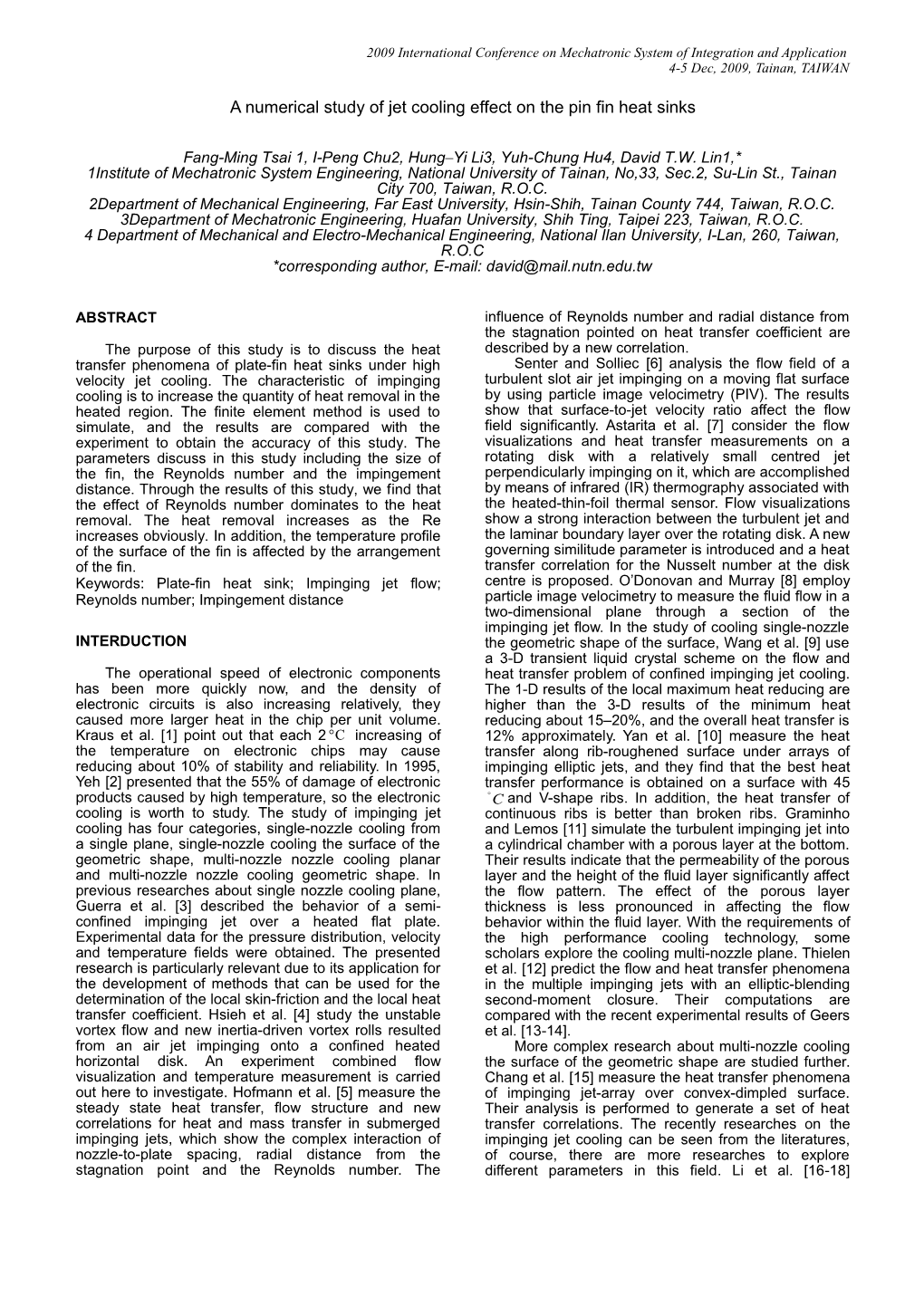 Preparation of Manuscript for Icms09