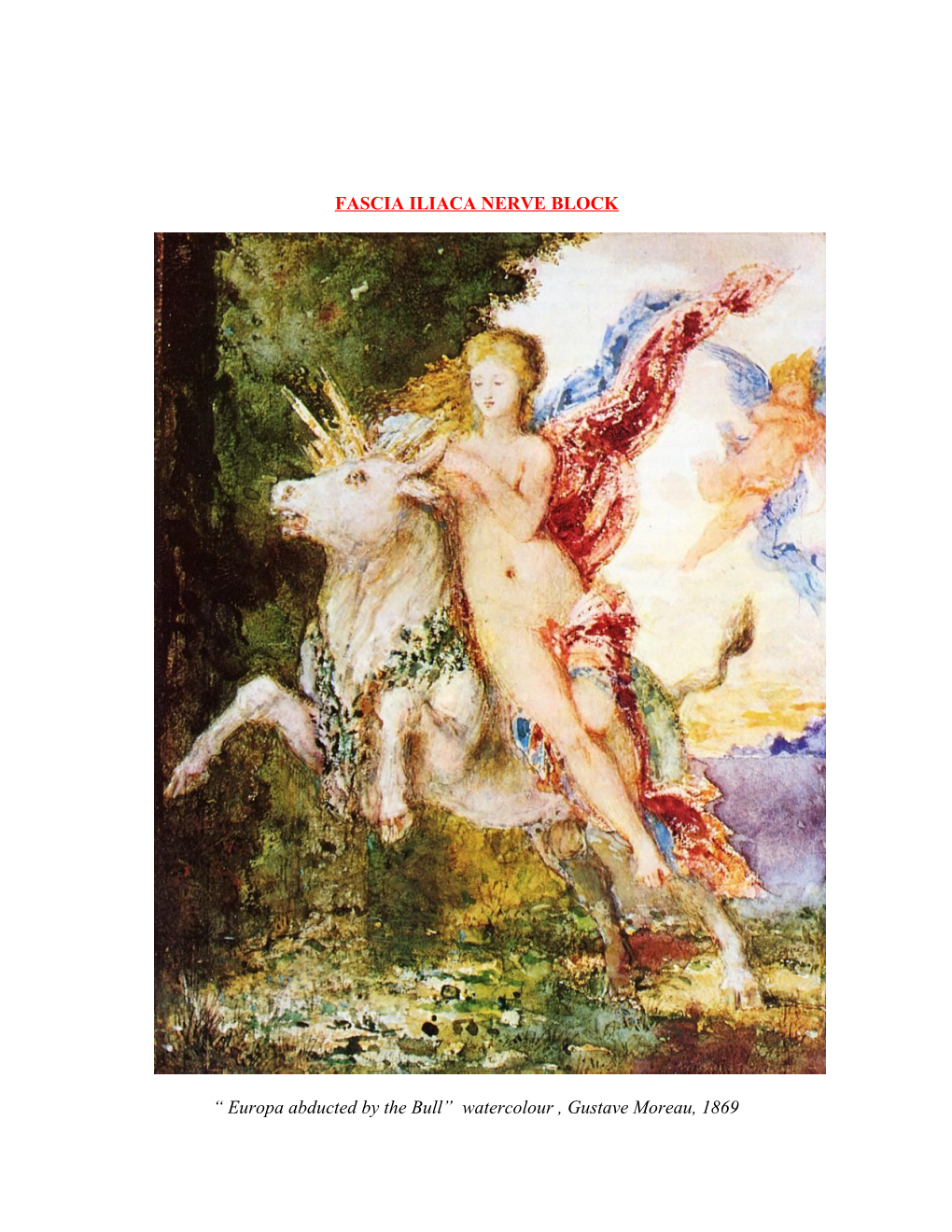 Europa Abducted by the Bull Watercolour , Gustave Moreau, 1869