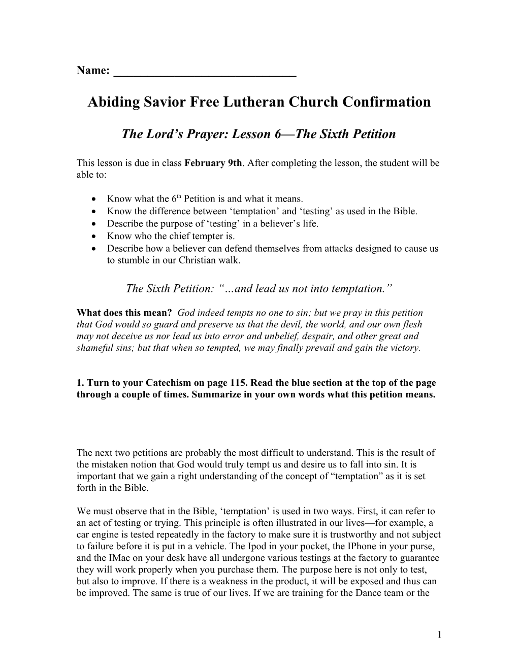 Abiding Savior Free Lutheran Church Confirmation s1