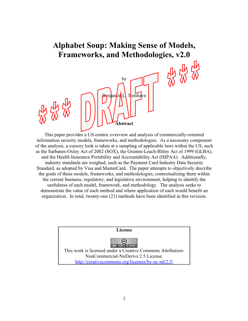 Alphabet Soup: Making Sense of Models, Frameworks, and Methodologies, V2.0