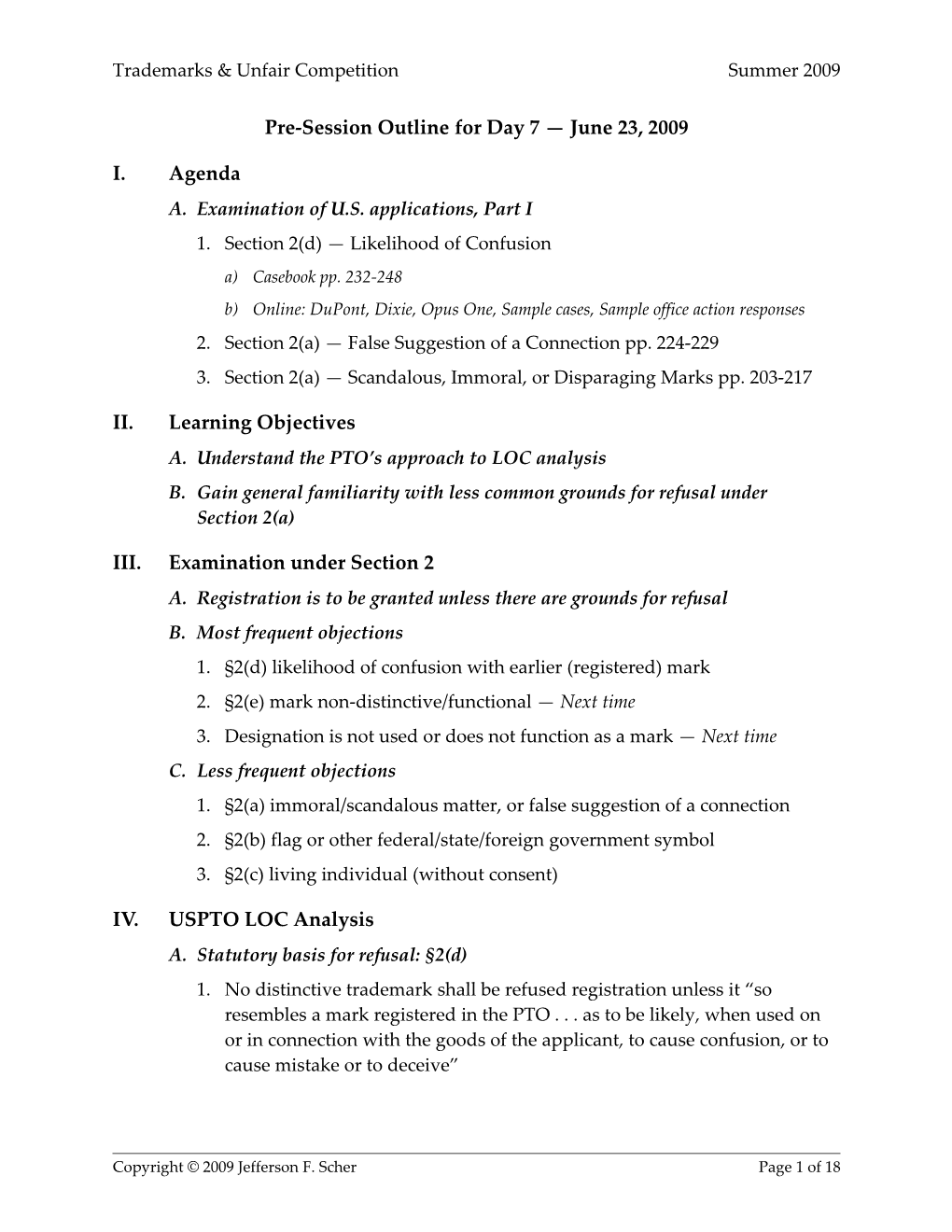 2009 SCU Law 227 Outline Day 7 06-23 (00384774)