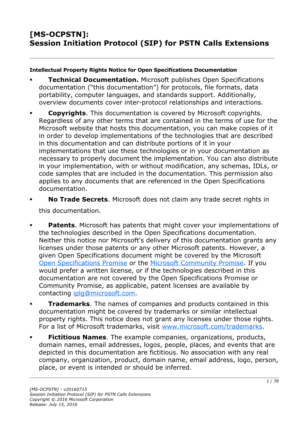 Session Initiation Protocol (SIP) for PSTN Calls Extensions