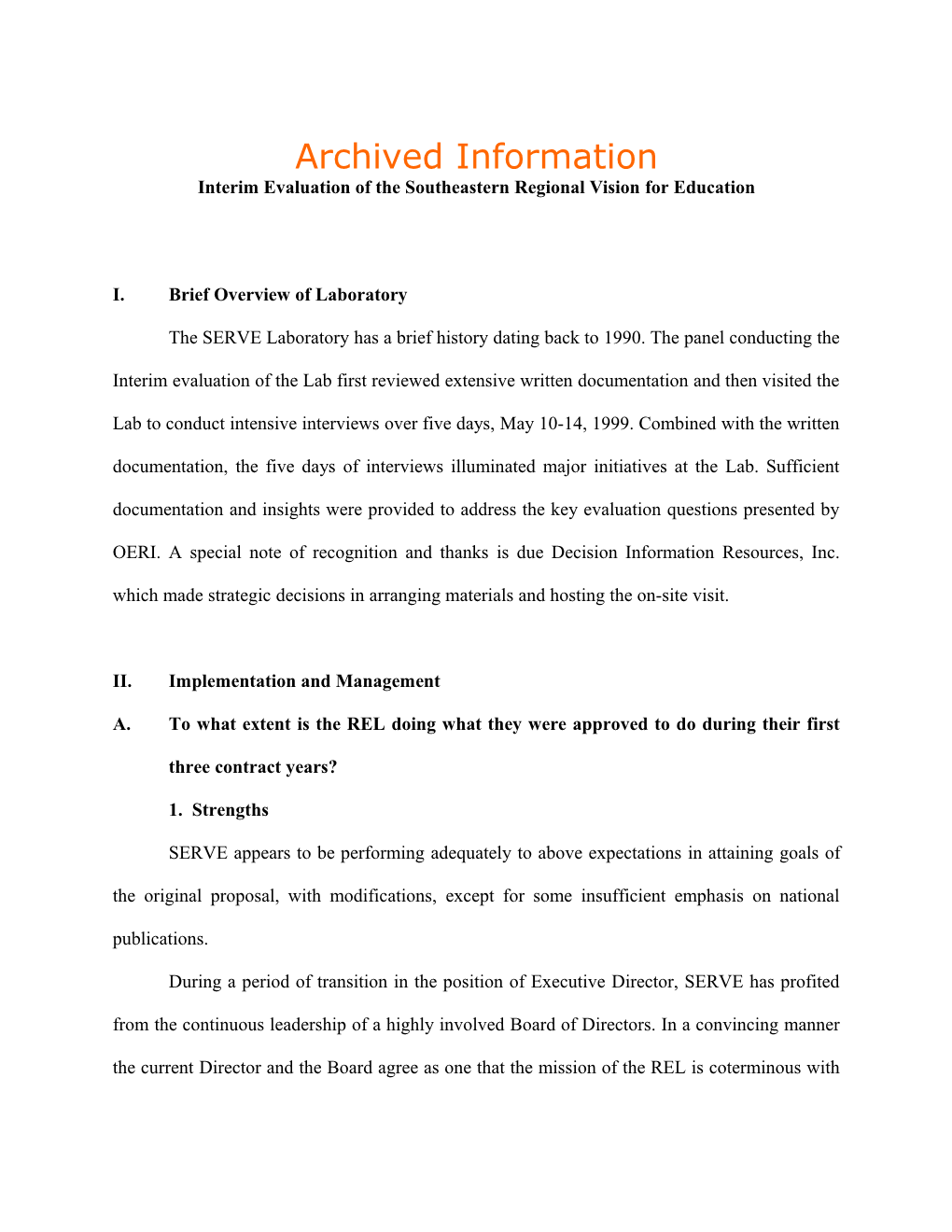 Archived: Interim Evaluation of the Regional Educational Laboratories