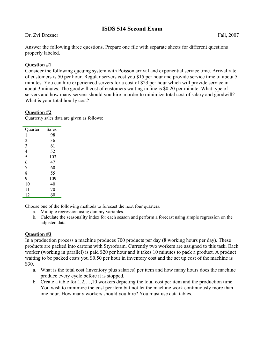 ISDS 514 Second Exam