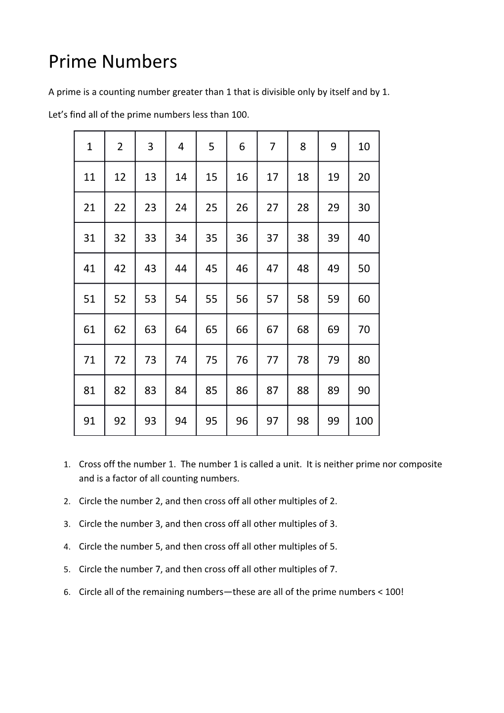 A Prime Is a Counting Number Greater Than 1 That Is Divisible Only by Itself and by 1